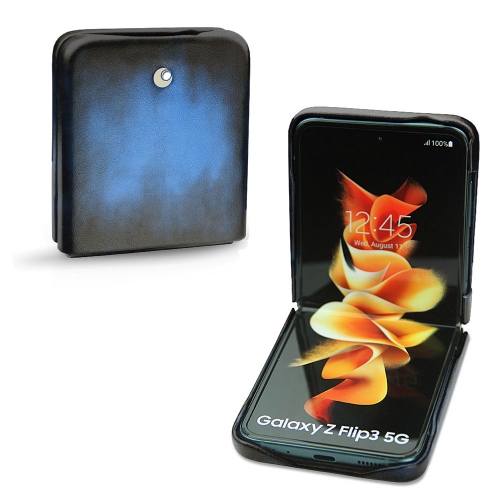 Funda de lujo para Samsung Galaxy Z Flip3Bleu Patine