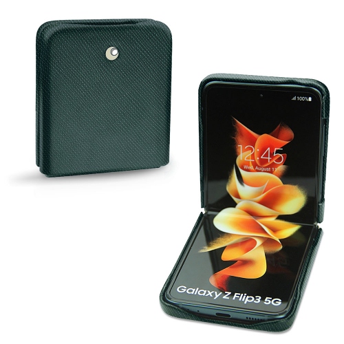 Luxuriöse Tasche für Samsung Galaxy Z Flip3Vert séduisant ( Pantone #1d3c34 ) 