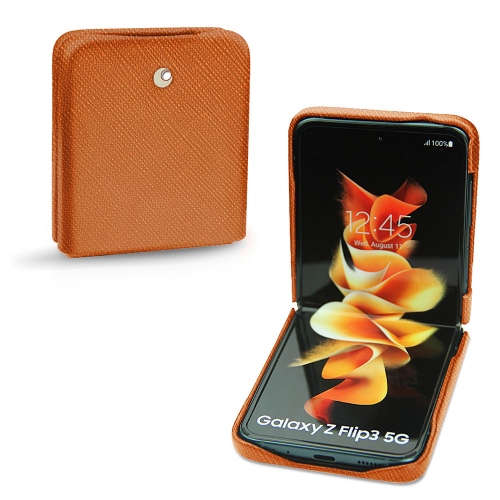 Samsung Galaxy Z Flip3用高級ケースOrange vibrant ( Pantone #e36b39 ) 