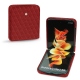 Coque cuir Samsung Galaxy Z Flip3 - Tomate - Couture ( Pantone 187C ) 