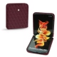 Coque cuir Samsung Galaxy Z Flip3 - Lie de vin - Couture ( Pantone 5115C ) 