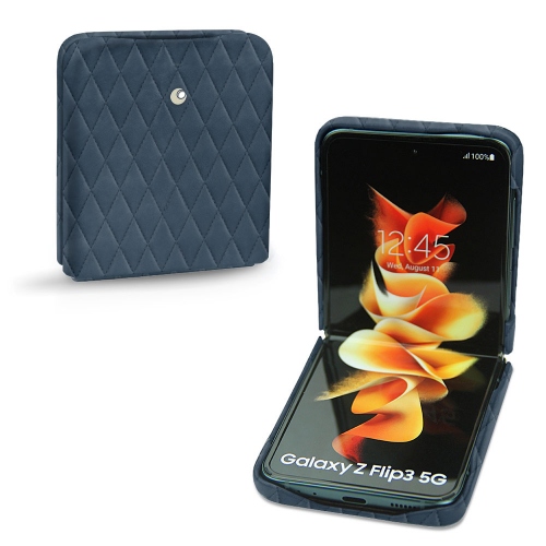 Luxuriöse Tasche für Samsung Galaxy Z Flip3Jean vintage - Couture ( Pantone #2f414f  ) 