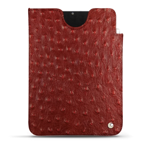 Leather pouches for Apple iPad mini 6Autruche ciliegia ( Pantone #a4343a ) 