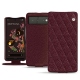 Custodia in pelle Google Pixel 6 - Lie de vin - Couture ( Pantone 5115C ) 