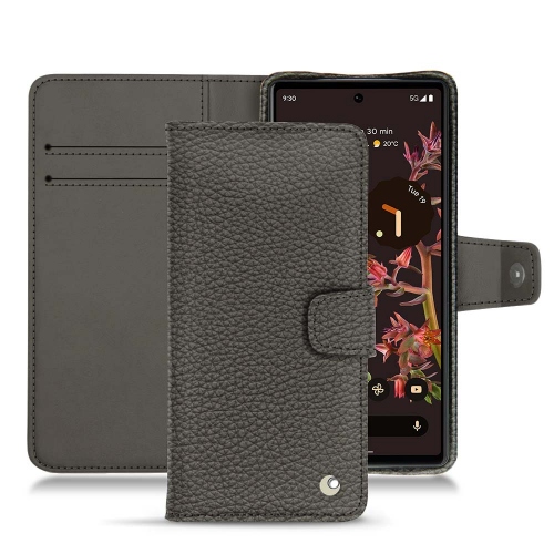 Custodia in pelle chic con patta orizzontale per Google Pixel 6Anthracite ( Pantone #41403c ) 