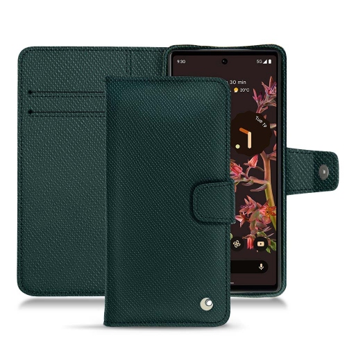 Chic leather case with horizontal flap for Google Pixel 6Vert séduisant ( Pantone #1d3c34 ) 