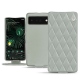 レザーケース Google Pixel 6 Pro - Gris - Couture ( Nappa - Pantone W428C ) 