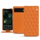 Housse cuir Google Pixel 6 Pro - Orange - Couture ( Nappa - Pantone 1495U ) 