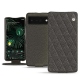 Lederschutzhülle Google Pixel 6 Pro - Anthracite - Couture ( Pantone 424C ) 