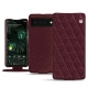 Google Pixel 6 Pro leather case - Lie de vin - Couture ( Pantone 5115C ) 