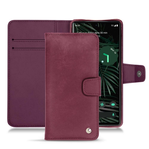 Housse portefeuille cuir pour Google Pixel 6 ProPrune vintage ( Pantone #612434 ) 