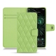 Google Pixel 6 Pro leather case - Vert olive - Couture ( Nappa - Pantone 578U ) 