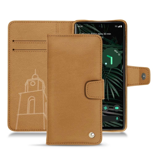 Leather wallet case for Google Pixel 6 ProCastan esparciate ( Pantone #824F2A )