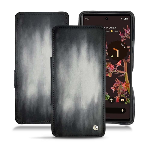 Leather case and cover with horizontal flap for Google Pixel 6Gris Patine