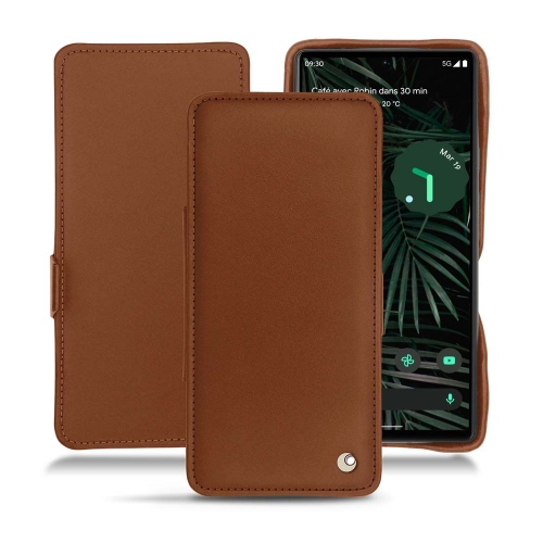 Leather case and protection for Google Pixel 6 ProMarron ( Nappa - Pantone #8B4720 ) 