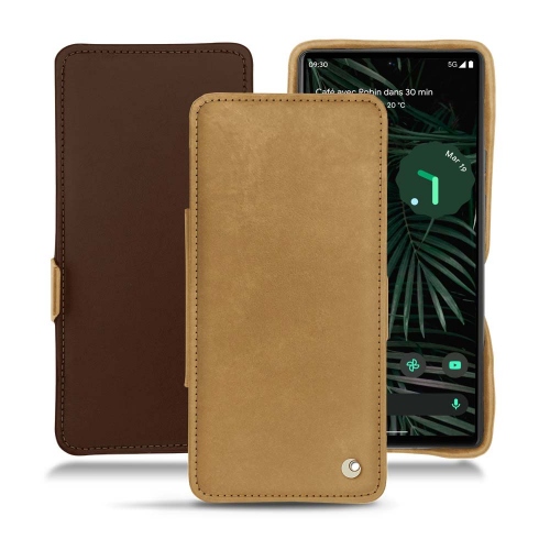 Custodia in pelle e protezione per Google Pixel 6 ProSable vintage ( Pantone #9b7340 ) 