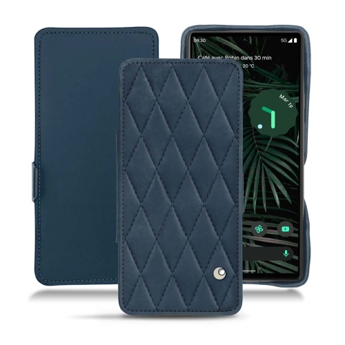 Leather case and protection for Google Pixel 6 ProJean vintage - Couture ( Pantone #2f414f  ) 