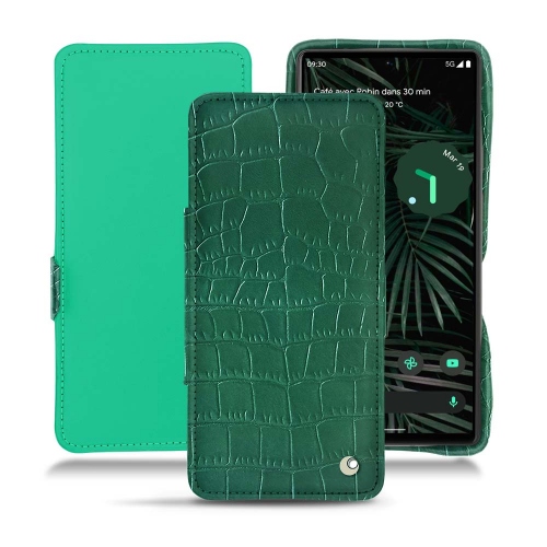 Estojo em pele e protecção para Google Pixel 6 ProCrocodile pino ( Pantone #173F35 ) 