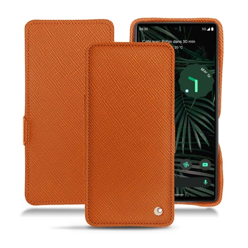 Funda de cuero y protección para el Google Pixel 6 ProOrange vibrant ( Pantone #e36b39 ) 