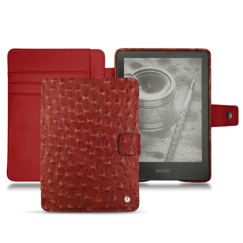 Amazon Kindle Paperwhite用レザーケースAutruche ciliegia ( Pantone #a4343a ) 