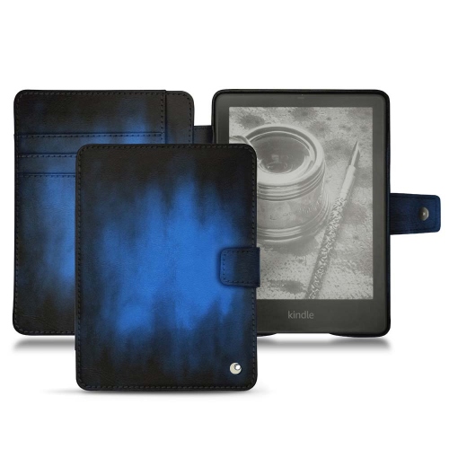 Custodia in pelle per Amazon Kindle PaperwhiteBleu Patine