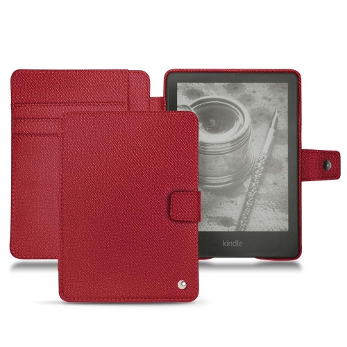 Estojo de couro para Amazon Kindle PaperwhiteRouge passion ( Pantone #a6192e ) 