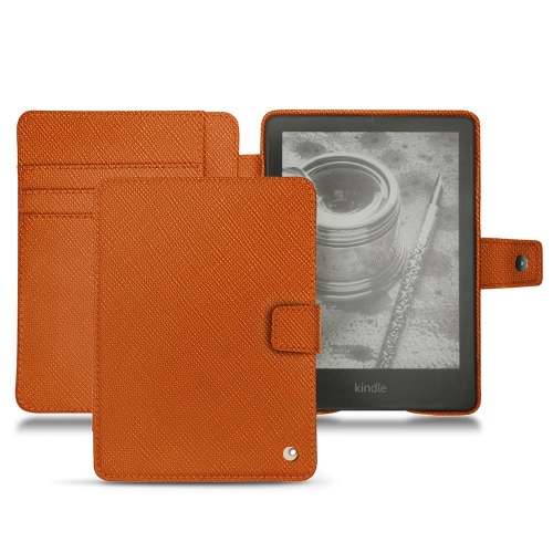 Amazon Kindle Paperwhite用レザーケースOrange vibrant ( Pantone #e36b39 ) 
