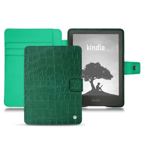Elegante capa e concha para Amazon Kindle Signature EditionCrocodile pino ( Pantone #173F35 ) 