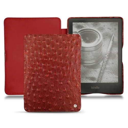 Leather case for Amazon Kindle PaperwhiteAutruche ciliegia ( Pantone #a4343a ) 