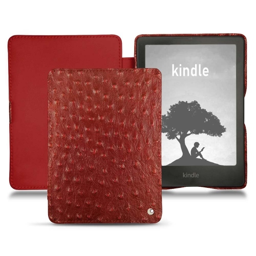 Housse et coque sur-mesure pour Amazon Kindle Signature EditionAutruche ciliegia ( Pantone #a4343a ) 