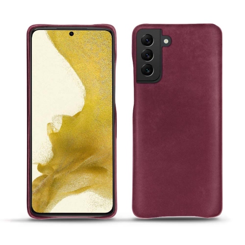 Elegante Lederhülle für das Samsung Galaxy S22Prune vintage ( Pantone #612434 ) 