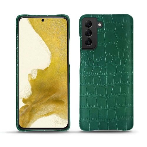 Elegante custodia in pelle per Samsung Galaxy S22Crocodile pino ( Pantone #173F35 ) 