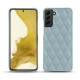 Coque cuir Samsung Galaxy S22 - Bleu ciel - Couture ( Nappa - Pantone 277C ) 