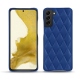 Samsung Galaxy S22 leather cover - Bleu océan - Couture ( Nappa - Pantone 293C ) 
