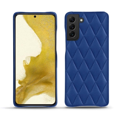 Elegante custodia in pelle per Samsung Galaxy S22Bleu océan - Couture ( Nappa - Pantone #15458a) 