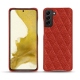 Coque cuir Samsung Galaxy S22 - Papaye - Couture ( Pantone 180C ) 