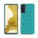Coque cuir Samsung Galaxy S22 - Bleu fluo - Couture