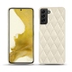 Coque cuir Samsung Galaxy S22 - Blanc escumo - Couture
