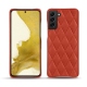 Samsung Galaxy S22 leather cover - Arange clouquié - Couture