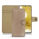 Samsung Galaxy S22 leather case - Taupe vintage ( Pantone 7530C ) 