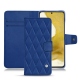 レザーケース Samsung Galaxy S22 - Bleu océan - Couture ( Nappa - Pantone 293C ) 