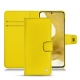 Samsung Galaxy S22 leather case - Jaune fluo