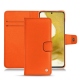 Housse cuir Samsung Galaxy S22 - Orange fluo