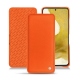 Samsung Galaxy S22 leather case - Orange fluo