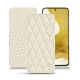 Samsung Galaxy S22 leather case - Blanc - Couture ( Bologna - White ) 
