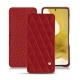Housse cuir Samsung Galaxy S22 - Rouge - Couture ( Nappa - Pantone 199C ) 