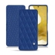 Lederschutzhülle Samsung Galaxy S22 - Bleu océan - Couture ( Nappa - Pantone 293C ) 