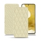 Lederschutzhülle Samsung Galaxy S22 - Ivoire - Couture ( Sleek P C12 - White ) 