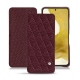 硬质真皮保护套 Samsung Galaxy S22 - Lie de vin - Couture ( Pantone 5115C ) 