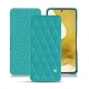 Samsung Galaxy S22 leather case - Bleu fluo - Couture